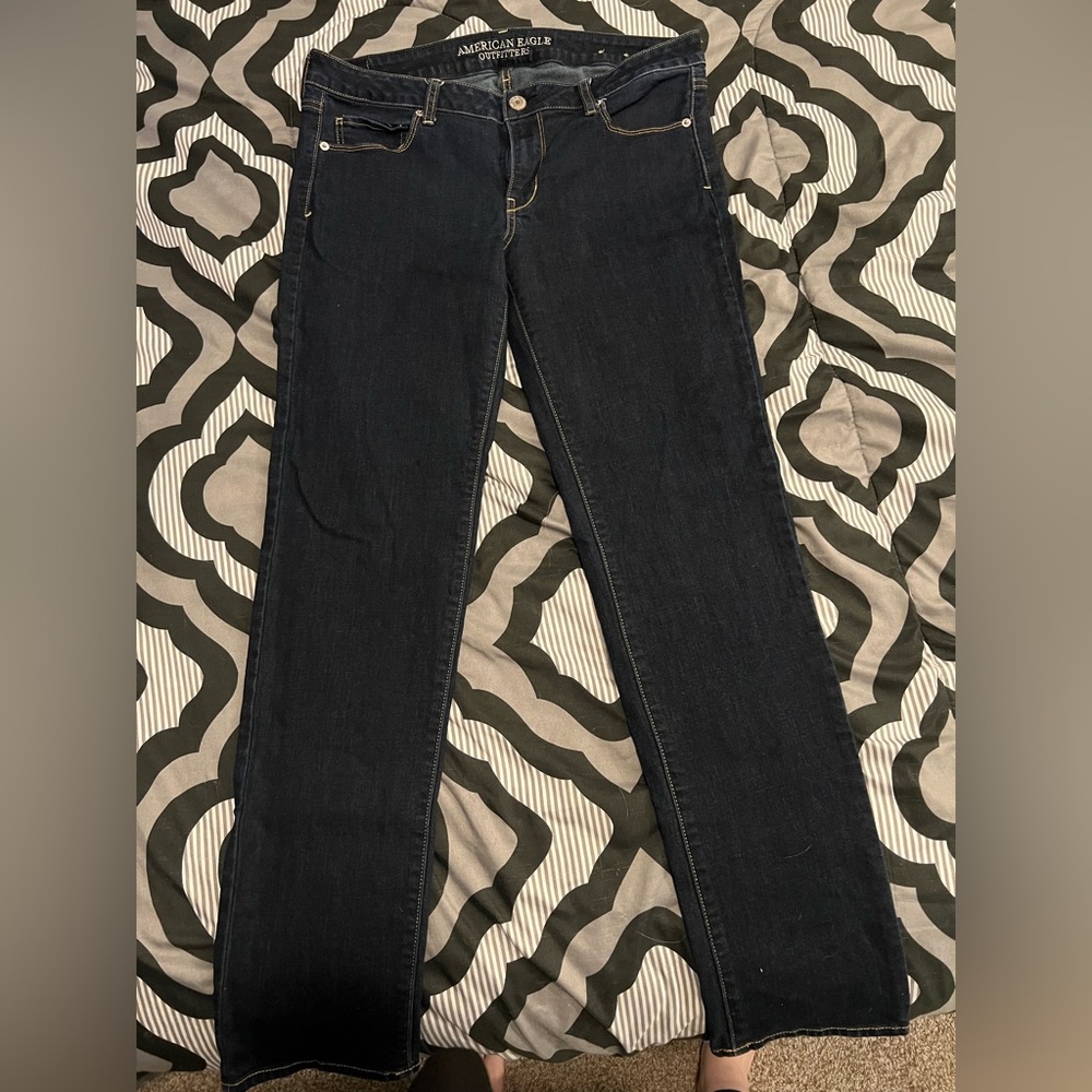 American eagle dark wash super stretch skinny jeans